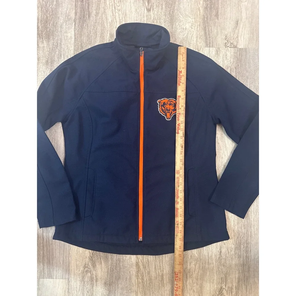 NFL‎ Team Apparel Chicago Bears Womens Navy Blue Softshell Zip Jacket Large